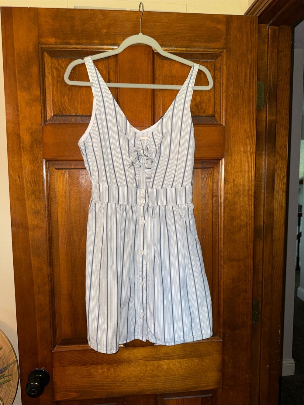 Abercrombie & Fitch Striped Lined Dress Size Small Spaghetti Straps Side Zip